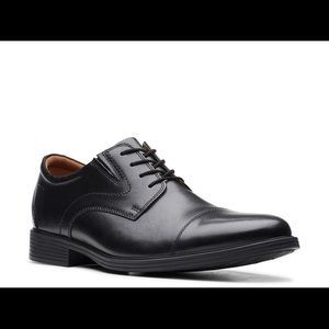 Whiffing Oxford Clarks Mens dress Cap toe Oxford shoe black 10 W NIB leather
